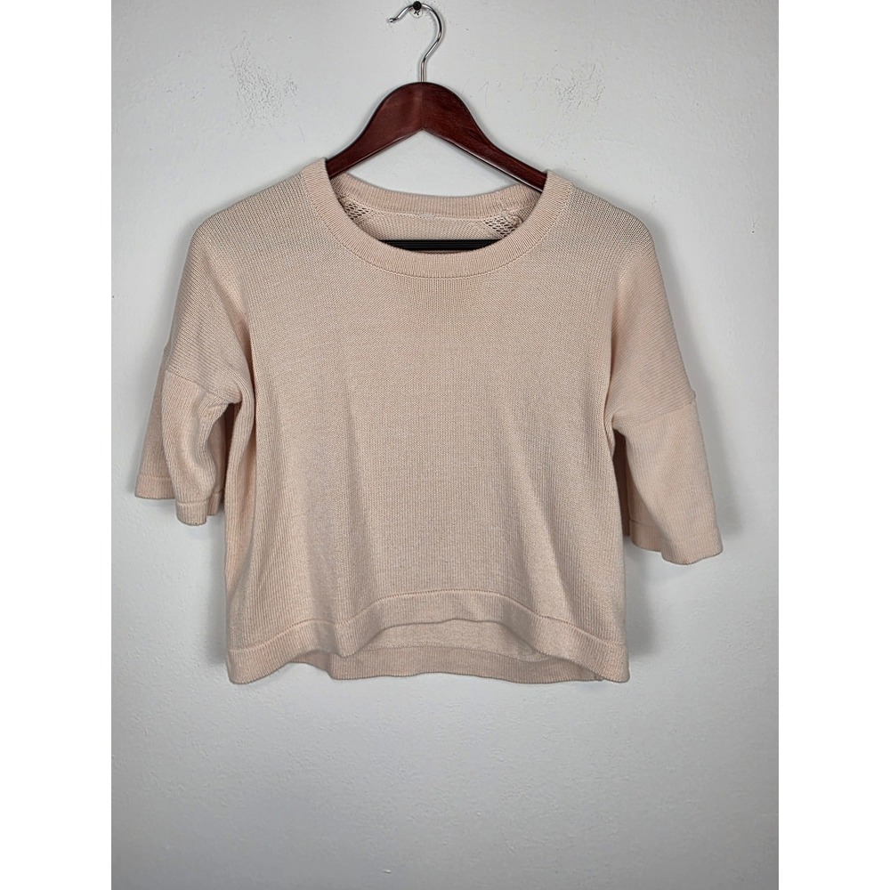 Lululemon Bhakti Reality Women's Cropped Sweater Top - Knit 3/4 Sleeve Yoga - Picture 2 of 5